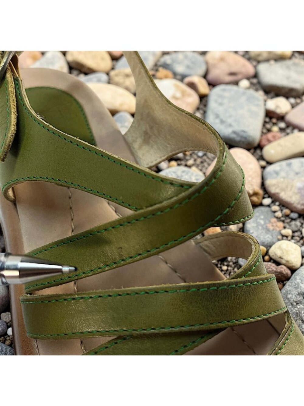 Dansko Lolita Strappy Platform Sandals Cactus Green Leather Size EU 40 41 US 10 - Picture 13 of 13